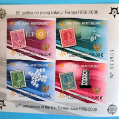 TIMBRE MUNTENEGRU MI.Bl.2B/2006 -EUROPA C.E.P.T.-coliță nedantelată -MNH