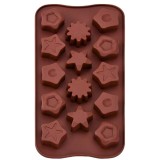 Forma din Silicon, Model Stelute Diferite Forme pentru Ciocolata de Casa, Bomboane, Jeleuri sau Cuburi de Gheata, CBD CORAL BEST DEALS 21 cm 11 cm 1.5