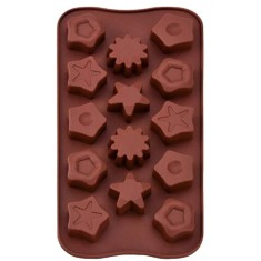 Forma din Silicon, Model Stelute Diferite Forme pentru Ciocolata de Casa, Bomboane, Jeleuri sau Cuburi de Gheata, CBD CORAL BEST DEALS 21 cm 11 cm 1.5