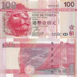 HONG KONG █ bancnota █ 100 Dollars █ 2008 █ P-209e █ HSBC █ UNC █ necirculata
