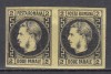ROMANIA 1867 LP 18 a REGELE CAROL I CU FAVORITI 2 PARALE HARTIE SUBTIRE NEGRU PE HARTIE GALBENA PERECHE GUMA ORIGINALA SARNIERA, Nestampilat