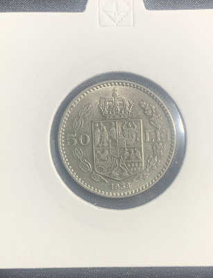 Moneda 50 lei 1938 foto