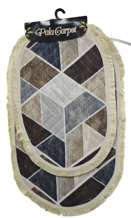 Set Covorase de Baie 2 Piese , Model Clasic Elegant, Franjuri