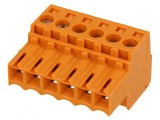 Regletă de conexiuni deconectabilă 3,5mm 6 piste drept mufă