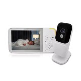 Baby Monitor si Camera Audio-Video Wireless pentru supraveghere, Ecran 3.5', 1280x720p, Senzor Sunet, Night Vision, Baterie 1700 mAh,Alb