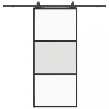 Cumpara ieftin Usa glisanta cu set feronerie neagra 90x205cm sticla securizata