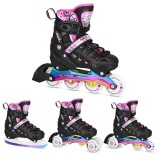 Cumpara ieftin Role Reglabile 4in1 Nils Extreme LED NH10905-Roz curcubeu