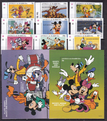 Antigua si Barbuda 1997 Disney SAH MI 2440-2448 + 2 bl. 356,357 MNH foto