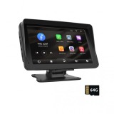 Navigatie auto universala 7&quot; INOVA&reg; portabila, Android Auto, Wi-Fi Carplay, GPS, BT, Radio FM, Card memorie 64 GB