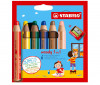 Set 5 creioane colorate + ascutitoare STABILO - SECOND