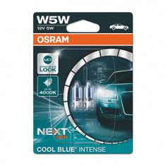 Set 2 Becuri 12V W5w Cool Blue Intense Nextgen Blister Osram 139658 2825HCBN-02B