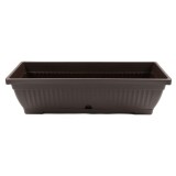 Jardiniera din plastic Verbena, cu suport, interior / exterior, dreptunghiulara, maro, 60 x 20 x 15.5 cm
