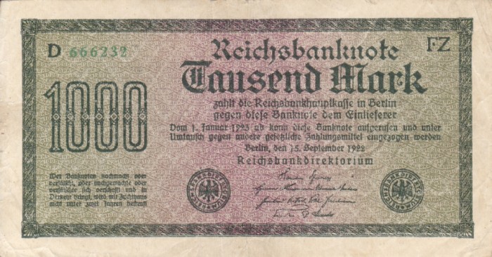 GERMANIA 1.000 marci 1922 VF!!!