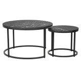 Cumpara ieftin Set 2 masute gri negru Cirko 80x48 cm, 48x42 cm