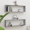 VidaXL Rafturi de perete cub, 2 buc., gri sonoma, 100x15x30 cm, lemn