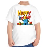 Tricou copii, aniversar, tematica LEGO, 5 ani