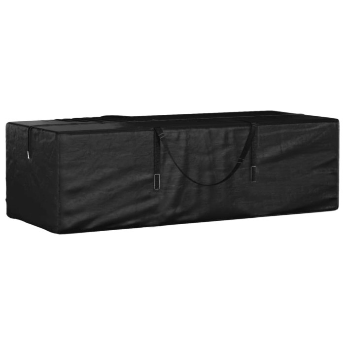 vidaXL Geantă depozitare perne grădină, negru 135x40x55 cm polietilenă