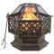 Vatra de foc rustica, cu vatrai, 62x54x56 cm otel, XXL