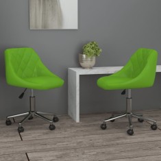 Scaune de bucătărie pivotante, 2 buc. verde, piele artificială foto