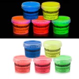 Vopsea Fosforescenta Glow in the Dark, Set 5 Culori Mixte (Galben, Verde, Albastru, Portocaliu, Roz), 100g, Decoratiuni Petreceri, Murala, Teatru