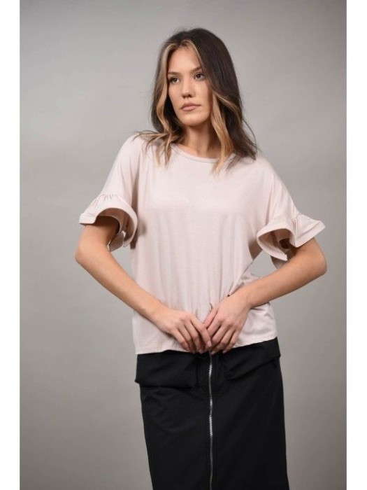 TRICOU CU MANECA BUFANTA VISSIMO Bej Deschis TALIE UNICA