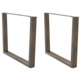 VidaXL Picioare de masă &icirc;n formă de V, 2 buc., oțel natural, 100 x (72-73,3) cm