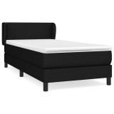 Cumpara ieftin Pat box spring cu saltea, negru, 90x190 cm, textil