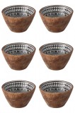 Set boluri, 6 piese, 480 ml, Lemn, Alb