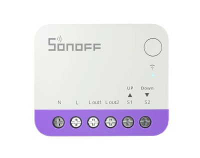 Mini-comutator smart Sonoff MINI-RBS, Wi-Fi + Matter, 1A, Control procentual, Programare, Compatibil Alexa, Google Assistant si Apple Home, Alb foto
