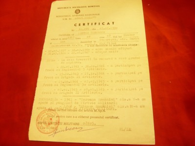 Certificat de Activitate a Gen.-Lt. Ghe.T.Lefter 1990 foto