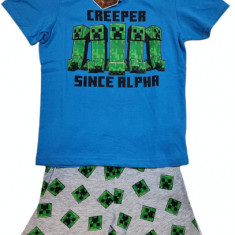 Pijama copii Minecraft Creeper since Alpha, 5 - 12 ani , ORIGINAL Mojang !!