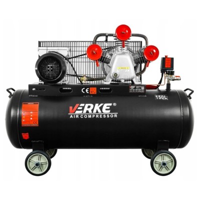 Compresor 150 litri, 3 pistoane pe ulei, motor electric 4 CP, 230 V, 360 L/min, presiune 8 bari, profesional, Verke foto