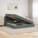 Cumpara ieftin Pat cu saltea si spatiu de depozitare Gri inchis 160 x 200 cm