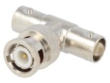 Adaptor T BNC Două Socluri și O Mufă