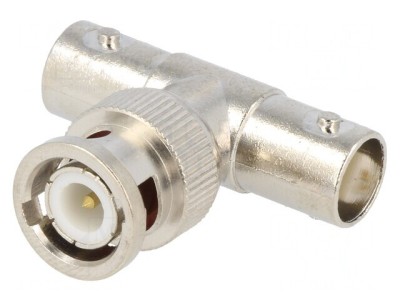 Adaptor T BNC Două Socluri și O Mufă foto