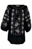 Bluza tip ie dama B2, negru antichizat/maro , marimea 2XL
