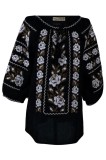 Bluza tip ie dama B2, negru antichizat/maro , marimea XL