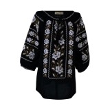 Bluza tip ie dama B2, negru antichizat/maro , marimea M