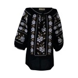 Bluza tip ie dama B2, negru antichizat/maro , marimea L