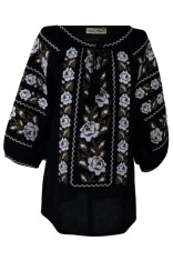 Bluza tip ie dama B2, negru antichizat/maro , marimea S