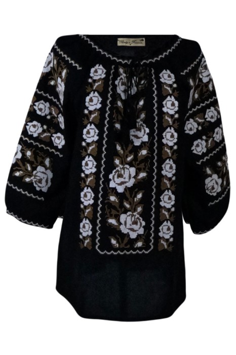 Bluza tip ie dama B2, negru antichizat/maro , marimea XL