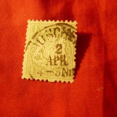 Timbru Bavaria 1870 1kr , filigram romb , stampilat