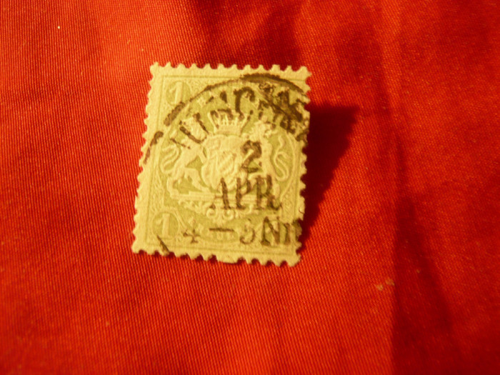 Timbru Bavaria 1870 1kr , filigram romb , stampilat