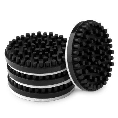 Set 4 Placute anti-vibratii pentru echipamente audio, Kwmobile, Negru, Silicon, 54145.01 foto