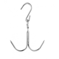 Carlig dublu pentru agatat carne,din inox, rotativ, 20 cm