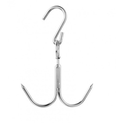 Carlig dublu pentru agatat carne,din inox, rotativ, 20 cm foto