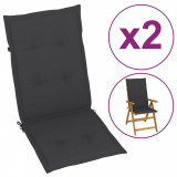 Perne pentru scaun de grădină, 2 buc, antracit, 120x50x3 cm, vidaXL