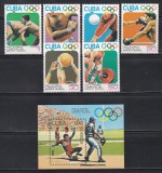 Cuba 1984 - Jocurile Olimpice - Los Angeles, Serie + Colita, MNH