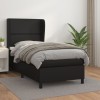VidaXL Pat box spring cu saltea, negru, 90x190 cm, piele ecologică 3128943
