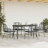 vidaXL Set de sufragerie de grădină 5 piese neagră Sticlă Poly Rattan 3334452